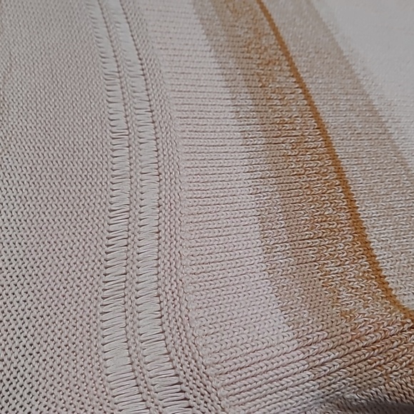 Free People Close To Me Light Blush Pink Striped Bell Sleeve Crop Sweater XS - Picture 8 of 8